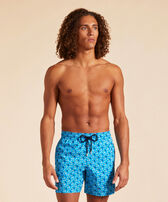 Men Ultra-Light and Packable Swim Shorts Micro Ronde Des Tortues Rainbow Hawaii blue 正面穿戴视图