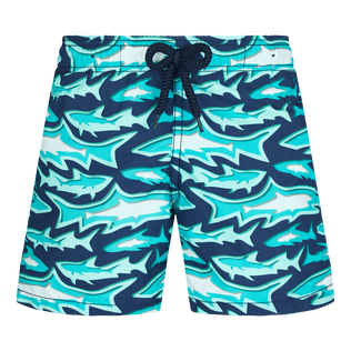 Bañador con estampado Requins 3D para niño Azul marino vista frontal