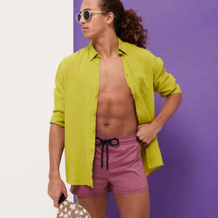 Men Swimwear Short and Fitted Stretch Solid Murasaki details view 2