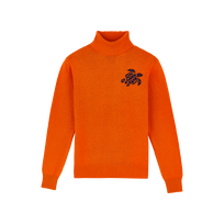 Pull col roulé en coton et cachemire homme uni Caramel vue de face