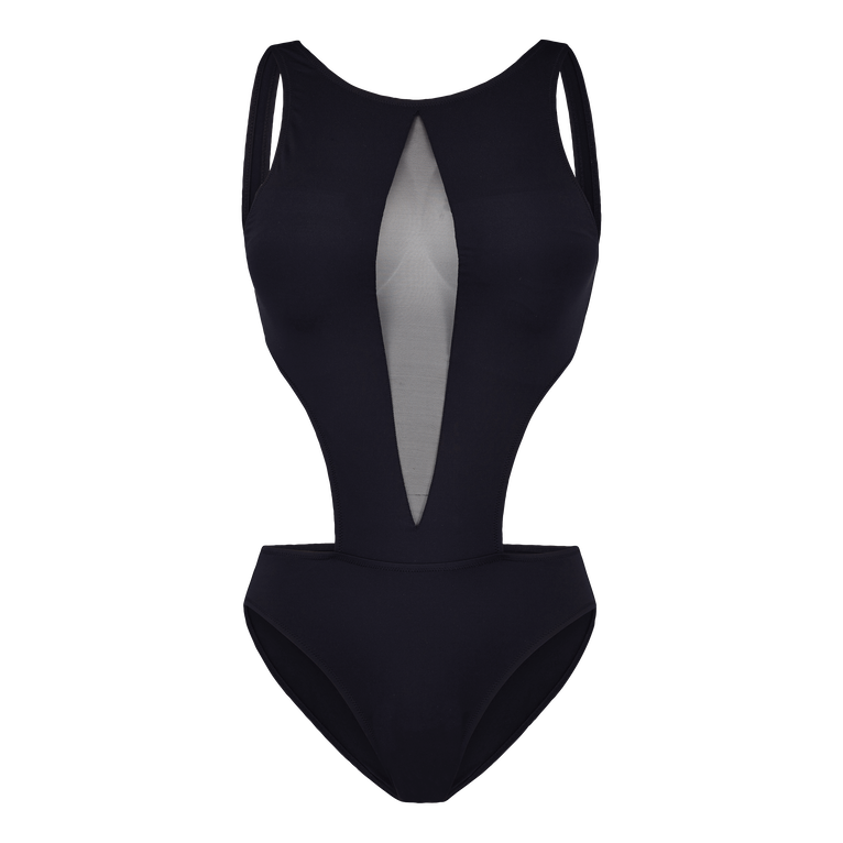 Women One-piece Trikini Graphic Swimsuit Solid - Lenora - Black - Size XS - Vilebrequin