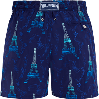 Maillot de bain homme brodé Poulpe Eiffel Minuit vue de dos