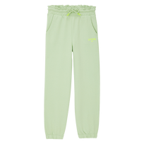 Pantalon jogging en coton fille logo imprimé Citronnelle vue de face