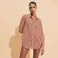 Camicia unisex leggera in voile di cotone Micro Mouettes Straw dettagli vista 4