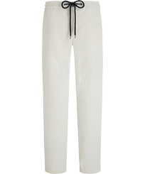 Pantalones de chándal de pana de líneas grandes de color liso para hombre Off white vista frontal