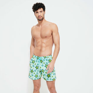 Men Embroidered Swim Trunks Stars Gift - Limited Edition Lagoon front worn view