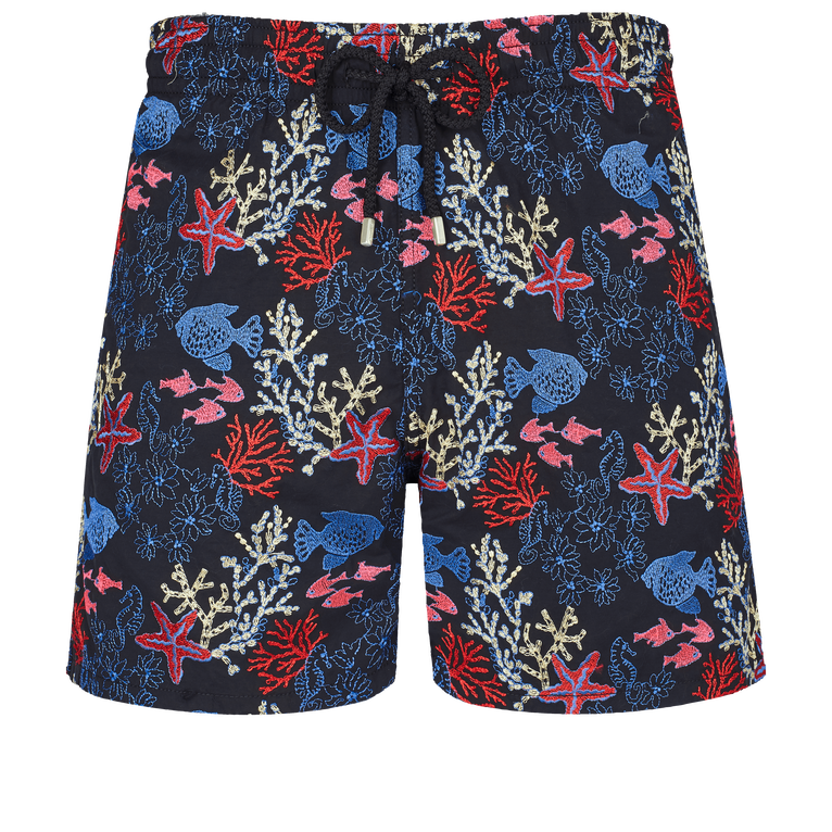 Men Swim Shorts Embroidered Fond Marins - Swimming Trunk - Mistral - Black - Size S - Vilebrequin