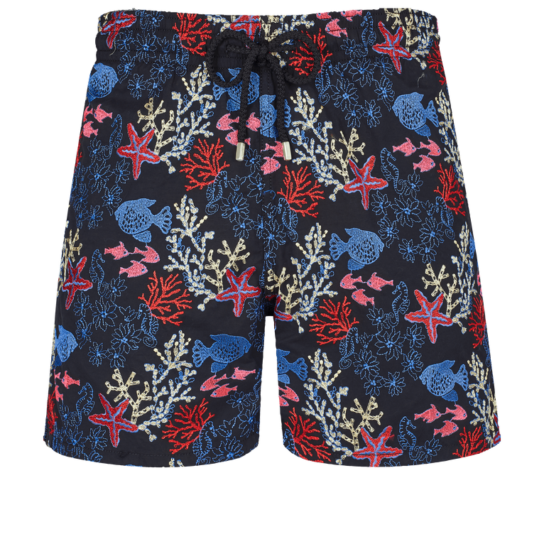 Men Swim Shorts Embroidered Fond Marins - Swimming Trunk - Mistral - Black