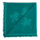 Toalla de playa en algodón orgánico Turtles Jacquard Linden vista trasera