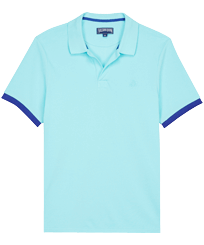 男士纯色全棉珠地 Polo 衫 Lazulii blue 正面图