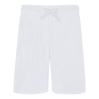 Bermudas de felpa de color liso unisex Blanco vista frontal