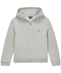 女童 Turtle 扎染色织正面拉链运动衫 Heather grey 正面图