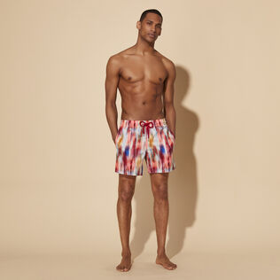 Men Swim Trunks Ultra-light and Packable Ikat Flowers Multicolor front worn view
