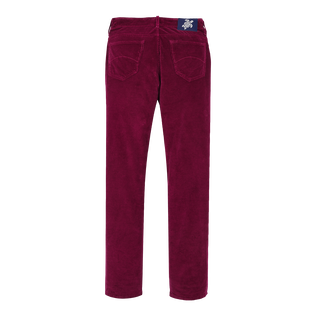 Men 5-Pockets Corduroy Pants 1500 lines Crimson purple back view