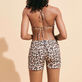 Women Swim ShortsTurtles Leopard Straw back worn view