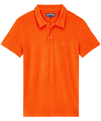 Men Others Solid - Men Jacquard Polo Solid, Rust front view