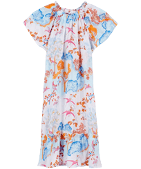 Robe en coton fille Peaceful Trees Blanc vue de face