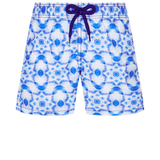 Maillot de bain garçon Ikat Medusa Blanc vue de face
