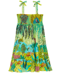 Jungle Rousseau Kleid aus Baumwolle für Mädchen Ginger Vorderansicht