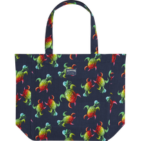 Tote bag Tortues Rainbow Multicolor - Vilebrequin x Kenny Scharf Navy front view