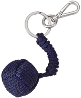 Porte-clés tortue en liège corde marine Bleu marine vue de face