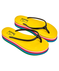 Women multicolor plateform flipflop - Vilebrequin x JCC+ - Limited Edition Multicolor front view