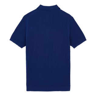 Polo en coton tricoté homme uni Outremer vue de dos