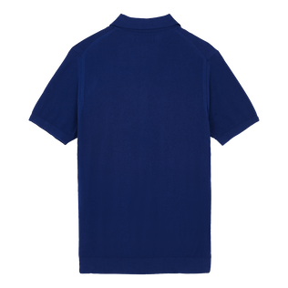 Solid Polohemd aus Baumwollstrick für Herren Ultramarin blau Rückansicht