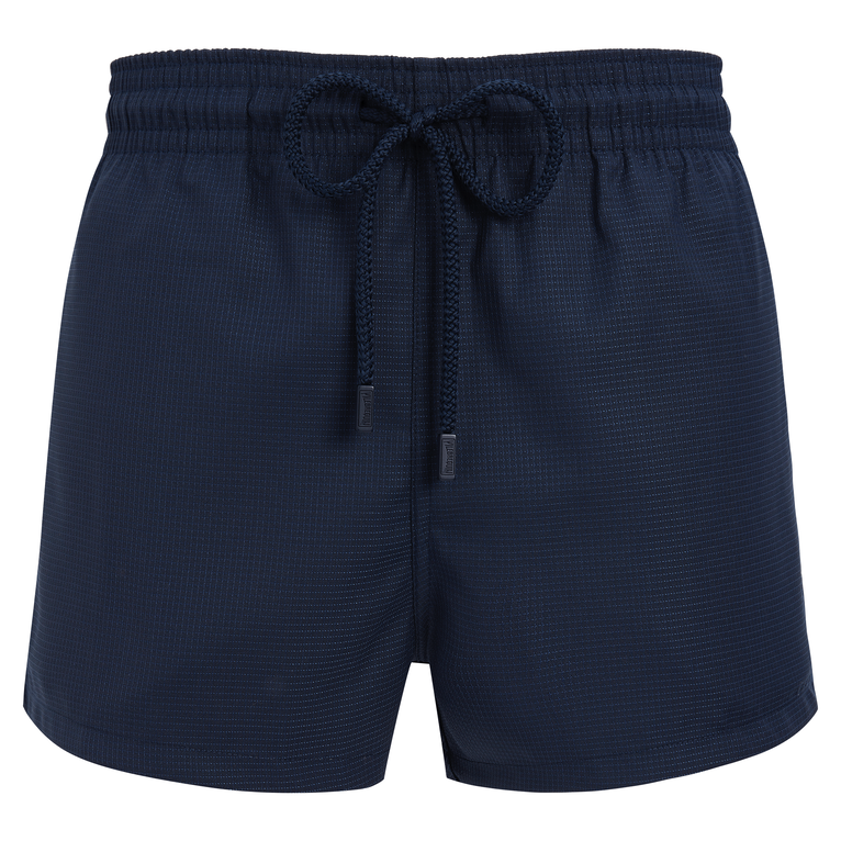 Vilebrequin Maillot De Bain Court Homme En Laine Mérinos Micro Carreaux - Maillot De Bain - Milton - Bleu