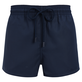 Men Short Merino Wool Swimwear Micro Carreaux - Vilebrequin x The Woolmark Company Navy front view
