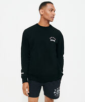 Sweatshirt homme en coton imprimé Turtles - Vilebrequin x BAPE® BLACK Noir vue portée de face