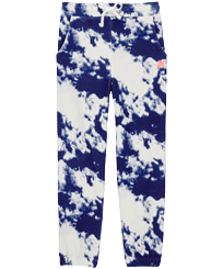 Pantaloni jogging bambino Tie and Dye Blu marine vista frontale