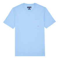 T-shirt uomo in cotone biologico tinta unita Flax flower vista frontale