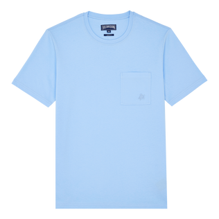 T-shirt uomo in cotone biologico tinta unita Flax flower vista frontale