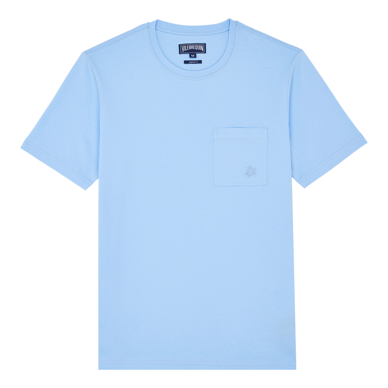 Vilebrequin Men Organic Cotton T-shirt Solid - Titan - Blue - Size XL