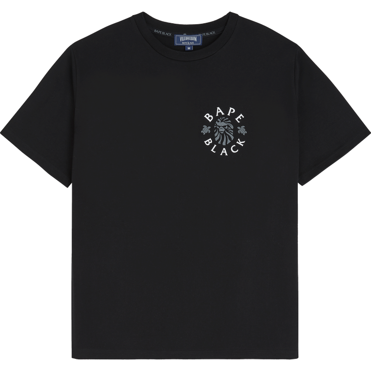 Men T-shirt Logo Printed - Tee Shirt - Tape - Black - Size XL - Vilebrequin