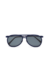 Gafas de sol de madera de color liso unisex de VBQ x Shelter Midnight vista frontal