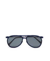 Unisex Wood Sunglasses Solid - VBQ x Shelter Midnight front view