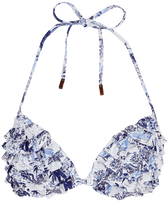 Women Triangle Bikini Top Riviera Ink front view