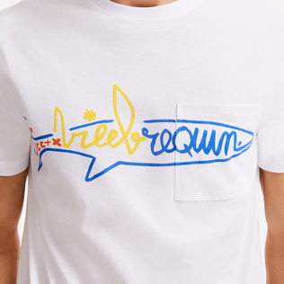 Camiseta de algodón con tiburón de Vilebrequin para hombre - Vilebrequin x JCC+ - Edición limitada Blanco detalles vista 1