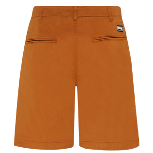 Men Tencel Gabardine Bermuda Shorts Caramel back view