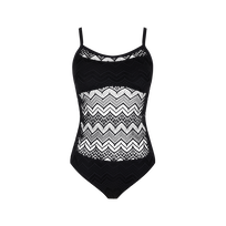 Maillot de bain une pièce en dentelle femme Noir vue de face
