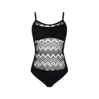 Maillot de bain une pièce en dentelle femme Noir vue de face