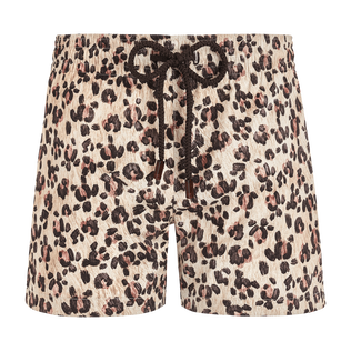 Pantalón corto de baño con estampado Turtles Leopard para mujer Straw vista frontal