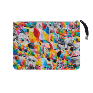 Linen Beach Pouch Animals - Vilebrequin x Okuda San Miguel Multicolor back view