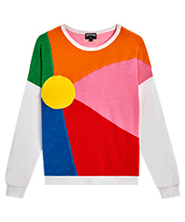 Women terry sweat shirt Rainbow - Vilebrequin x JCC+ - Limited Edition Multicolor front view