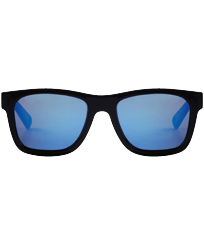 Unisex Solid Sonnenbrille Marineblau Vorderseite getragene Ansicht