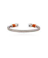 Men silvered Jonc Bracelet - Vilebrequin x Gas Bijoux Apricot front view