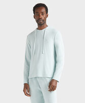 Camiseta de manga larga con capucha de tejido terry para hombre Pacifico vista frontal desgastada