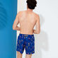 Men Swimwear Embroidered Giaco Elephant - Limited Edition Batik azul vista trasera desgastada